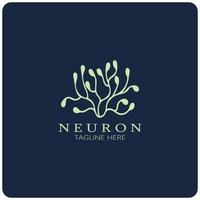 logotipo de neurônio ou design de logotipo de célula nervosa, ícone de modelo de ilustração de logotipo de molécula com conceito de vetor