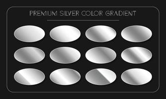 amostras de catálogo de paleta de cores gradiente prata de luxo em rgb ou hex pastel e neon vetor