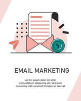 e-mail e mensagens, campanha de marketing por e-mail, ilustração vetorial de ícone de design plano vetor