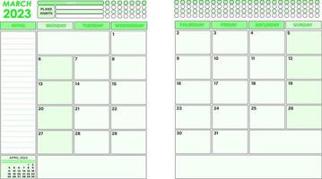 modelo de vetor de planejador mensal diário