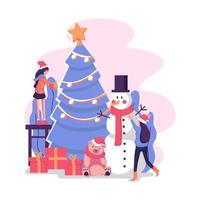 design de estilo simples de ilustração de natal vetor