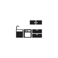 logotipo do ícone do conjunto de cozinha, design vetorial vetor