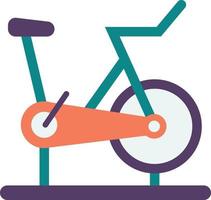 bicicleta na ilustração de ginásio em estilo minimalista vetor