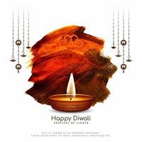 fundo clássico do festival cultural indiano feliz diwali com diya vetor