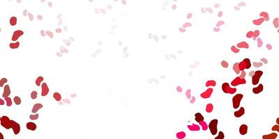 pano de fundo rosa claro, vermelho vector com formas caóticas.