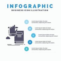 Educação. conhecimento. Aprendendo. progresso. modelo de infográficos de crescimento para site e apresentação. ícone de glifo cinza com ilustração em vetor estilo infográfico azul.