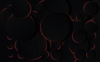 círculo vermelho abstrato na tecnologia de fundo preto vetor