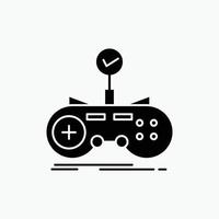 Verifica. controlador. jogos. controle. ícone de glifo de jogos. ilustração vetorial isolada vetor