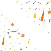 confetes coloridos. ilustração vetorial festiva de confetes brilhantes caindo isolados em fundo branco transparente. elemento decorativo de enfeites de férias para design vetor