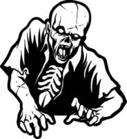 silhueta de personagem de zumbi assustador de halloween vetor