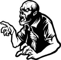 clipart de silhueta de zumbi assustador de halloween vetor