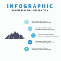 colina. paisagem. natureza. montanha. modelo de infográficos de cena para site e apresentação. ícone de glifo cinza com ilustração em vetor estilo infográfico azul.