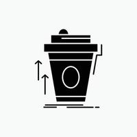 produtos. promoção. café. copo. ícone de glifo de marketing de marca. ilustração vetorial isolada vetor