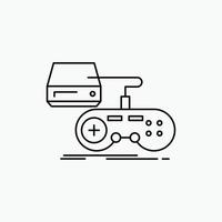 console. jogos. jogos. playstation. ícone de linha de jogo. ilustração vetorial isolada vetor