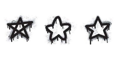 símbolo de estrela de grafite de spray pintado de preto no branco. símbolo de estrela. Isolado em um fundo branco. ilustração vetorial vetor