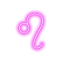 signo de néon rosa leo em branco. previsões, astrologia, horóscopo. vetor