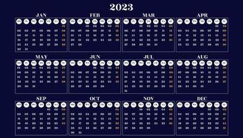 modelo de calendário de ano novo de 2023