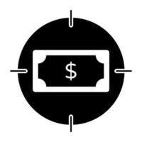 um design de ícone de alvo de dinheiro vetor