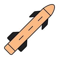 ícone de míssil nuclear, vetor editável
