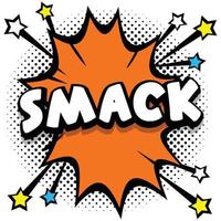 smack pop art quadrinhos bolhas de fala livro efeitos sonoros vetor