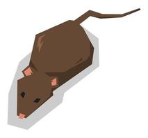vista superior do rato, ilustração animal rato. ícone de vetor. conceito de animais, roedores, pragas, animais de estimação, etc. vetor