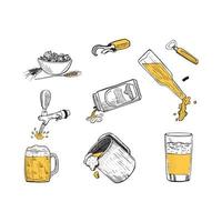 ilustrações de cerveja em estilo de tinta de arte vetor