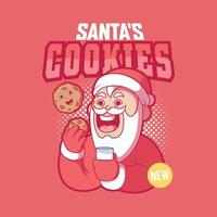 ilustração vetorial de publicidade de biscoitos de papai noel. marca, festivo, conceito de design de comida. vetor