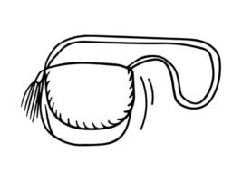 bolsa de mão boho em estilo doodle desenhado à mão. ilustração vetorial. elemento acessório tecido. vetor