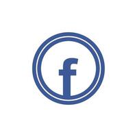 ícone da letra f. botão azul f. sinal de símbolo de letra f. ilustração em vetor letra f.