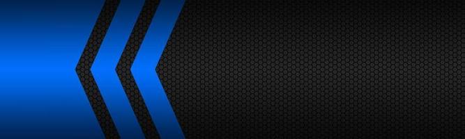 bandeira de vetor abstrato preto e azul com padrão poligonal. modelo para seu cabeçalho e apresentação. fundo de vetor moderno