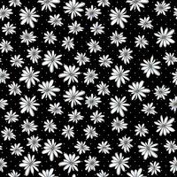 padrão sem emenda com flor de camomila simples isolada no fundo preto. vetor