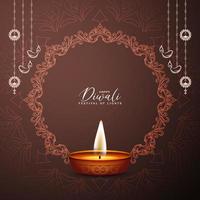 feliz diwali festival indiano celebração clássico fundo elegante vetor