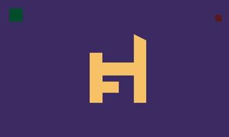 letras do alfabeto iniciais monograma logotipo fh, hf, f e h vetor