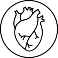 ícone de vetor de órgãos do coração humano isolado