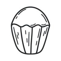 ilustração isolada de doodle de muffin vetor
