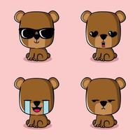 ilustração vetorial de emoji de urso fofo vetor