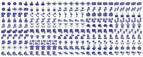 coleção de ícones relacionados à economia e moeda, incluindo ícones como dólar, euro, rupia, libra e muito mais. ilustrações vetoriais, pixel perfeito vetor