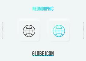 ícone de globo neumórfico vetor