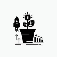 finança. financeiro. crescimento. dinheiro. ícone de glifo de lucro. ilustração vetorial isolada vetor