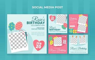 modelo de postagem de mídia social de festa de aniversário. adequado para convite de aniversário