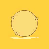 dados. global. Internet. rede. ícone cheio de linha plana da web. botão de logotipo bonito sobre fundo amarelo para ui e ux. site ou aplicativo móvel vetor