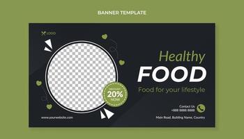 modelo de banner de comida saudável para restaurante vetor