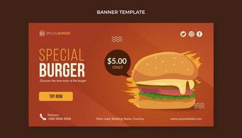 modelo de banner de hambúrguer especial para restaurante vetor