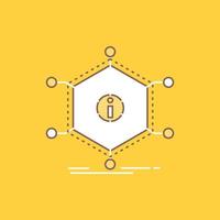 dados. ajuda. informações. em formação. ícone cheio de linha plana de recursos. botão de logotipo bonito sobre fundo amarelo para ui e ux. site ou aplicativo móvel vetor