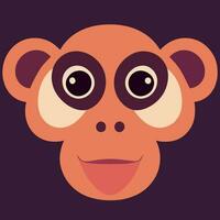 gráfico de ilustração vetorial de cara de macaco isolado bom para ícone, mascote ou impressão vetor