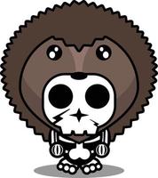 ilustração vetorial de fantasia de mascote personagem de desenho animado animal homem hadgehog crânio bonito vetor