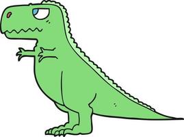 dinossauro de desenho animado de personagem doodle vetor
