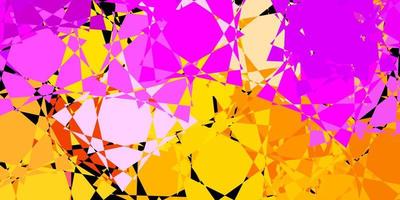 textura vector rosa e amarelo escuro com triângulos aleatórios.