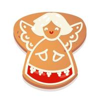 figura de personagem de biscoito de gengibre de natal. ilustração vetorial para design de ano novo. vetor