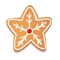figura de personagem de biscoito de gengibre de natal. ilustração vetorial para design de ano novo. vetor